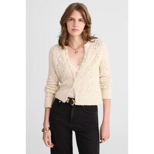 Madewell | NWT Pointelle Stitch Cardigan Ivory Cotton Blend | Sz XS